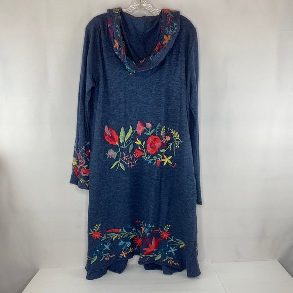 Johnny Was Biya Embroidered Duster Hooded Cardigan - Picture 3 of 7